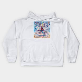 Constructivist Art Hidden Stag Illustration Kids Hoodie